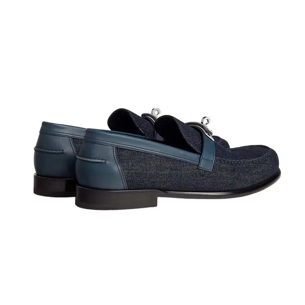 Hermes Destin Loafer in Denim and Calfskin for Men Hermes Destin Loafer in Denim and Calfskin for Men