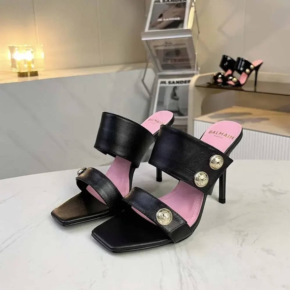 Balmain Heeled Eva Mules in Calfskin for Women