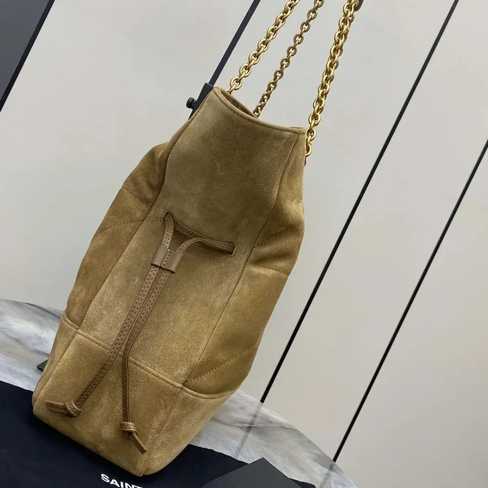 Saint Laurent YSL Jamie Shopping in Suede for Women in Brown