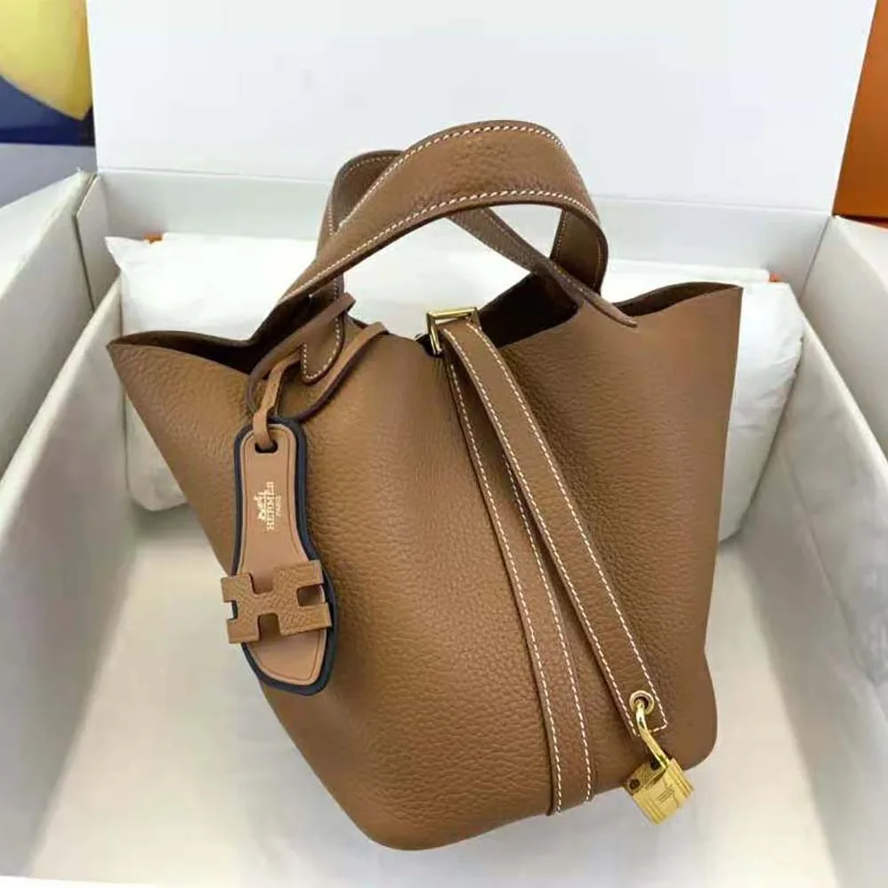Hermes Picotin Lock 22cm in Clémence leather for Women in Brown