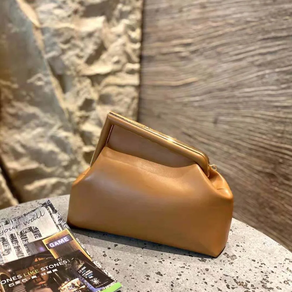 Fendi First Medium Nappa Leather Bag for Women in Brown Fendi First Medium Nappa Leather Bag for Women in Brown
