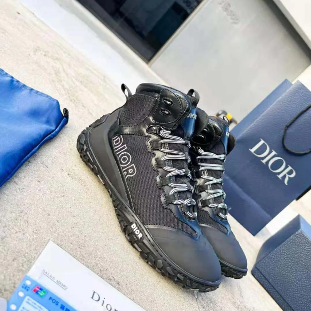 Dior Diorizon Hiking Boot Black Technical Mesh and Rubber for Men Dior Diorizon Hiking Boot Black Technical Mesh and Rubber for Men