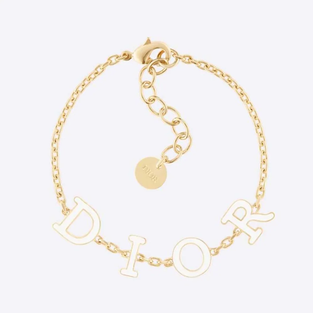 Dior Dio(r)evolution Bracelet Gold-Finish Metal and White Lacquer for Women Dior Dio(r)evolution Bracelet Gold-Finish Metal and White Lacquer for Women