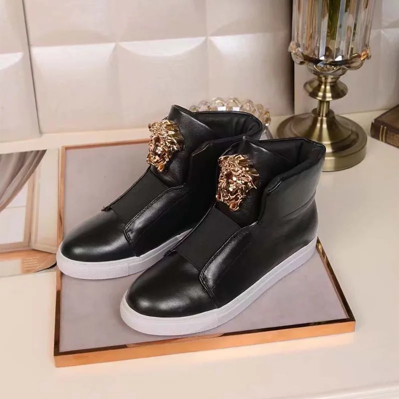 Versace Shoes Palazzo High-Top Sneakers for Men in Black