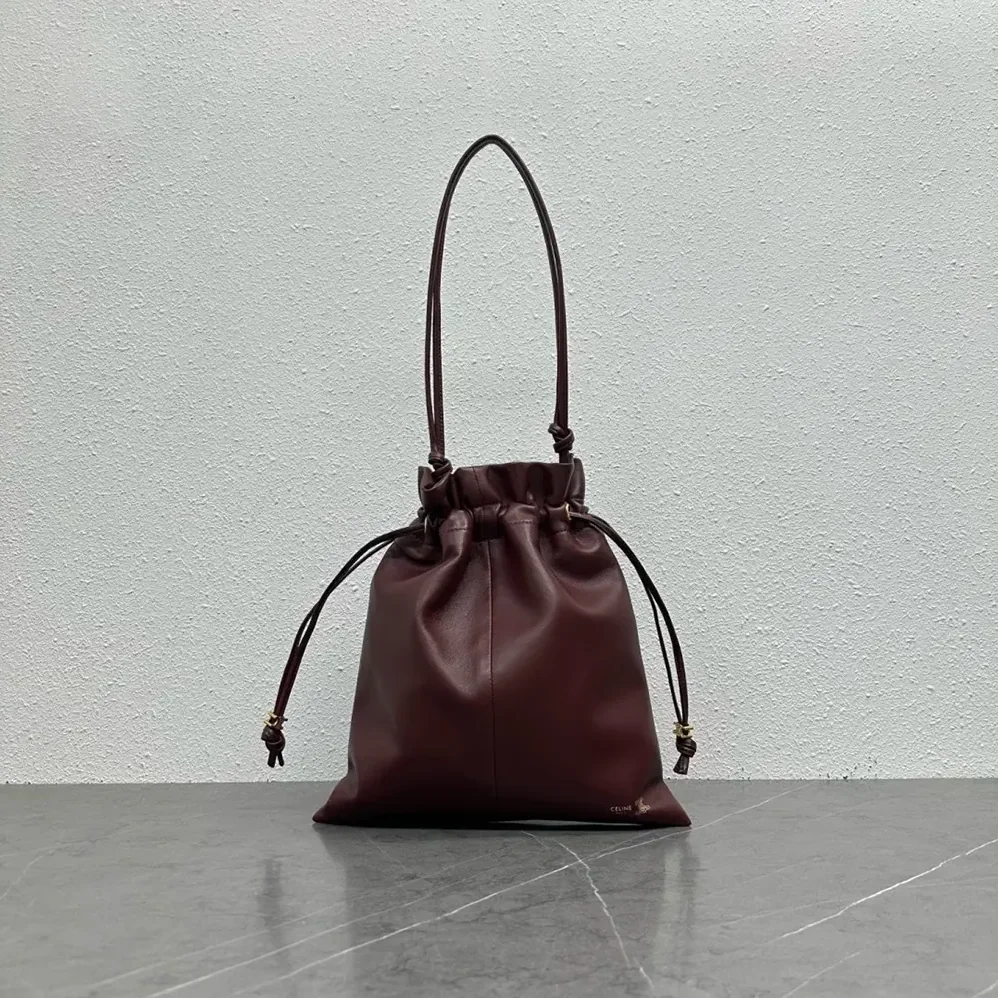 Celine Small Crystal Pouch in Lambskin for Women in Maroon Celine Small Crystal Pouch in Lambskin for Women in Maroon