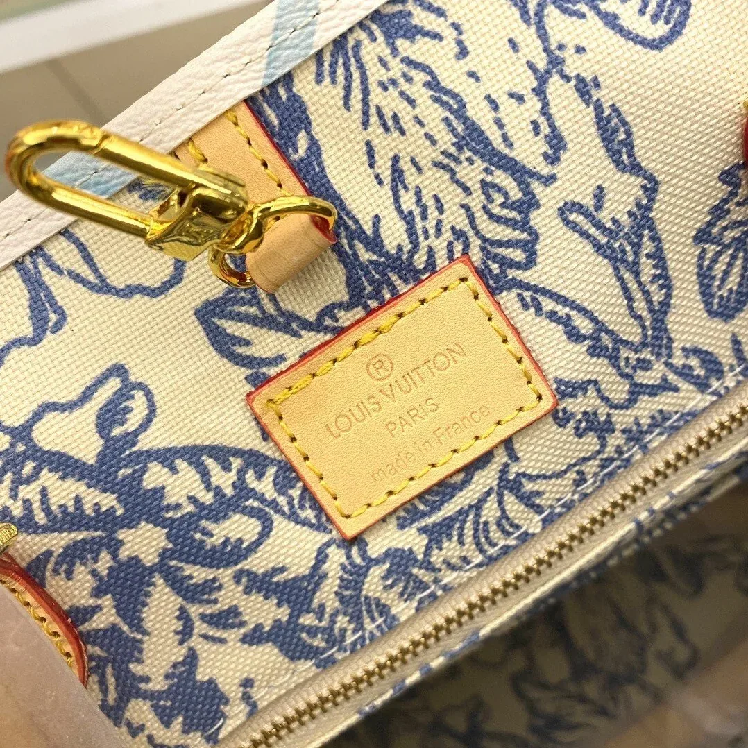 Louis Vuitton OnTheGo MM Tote Bag in Blue Gold Hardware