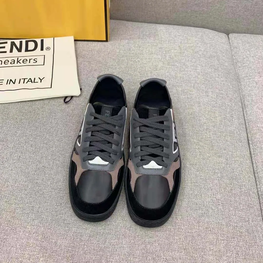Fendi Step Black Leather Low for Men in tops Fendi Step Black Leather Low for Men in tops