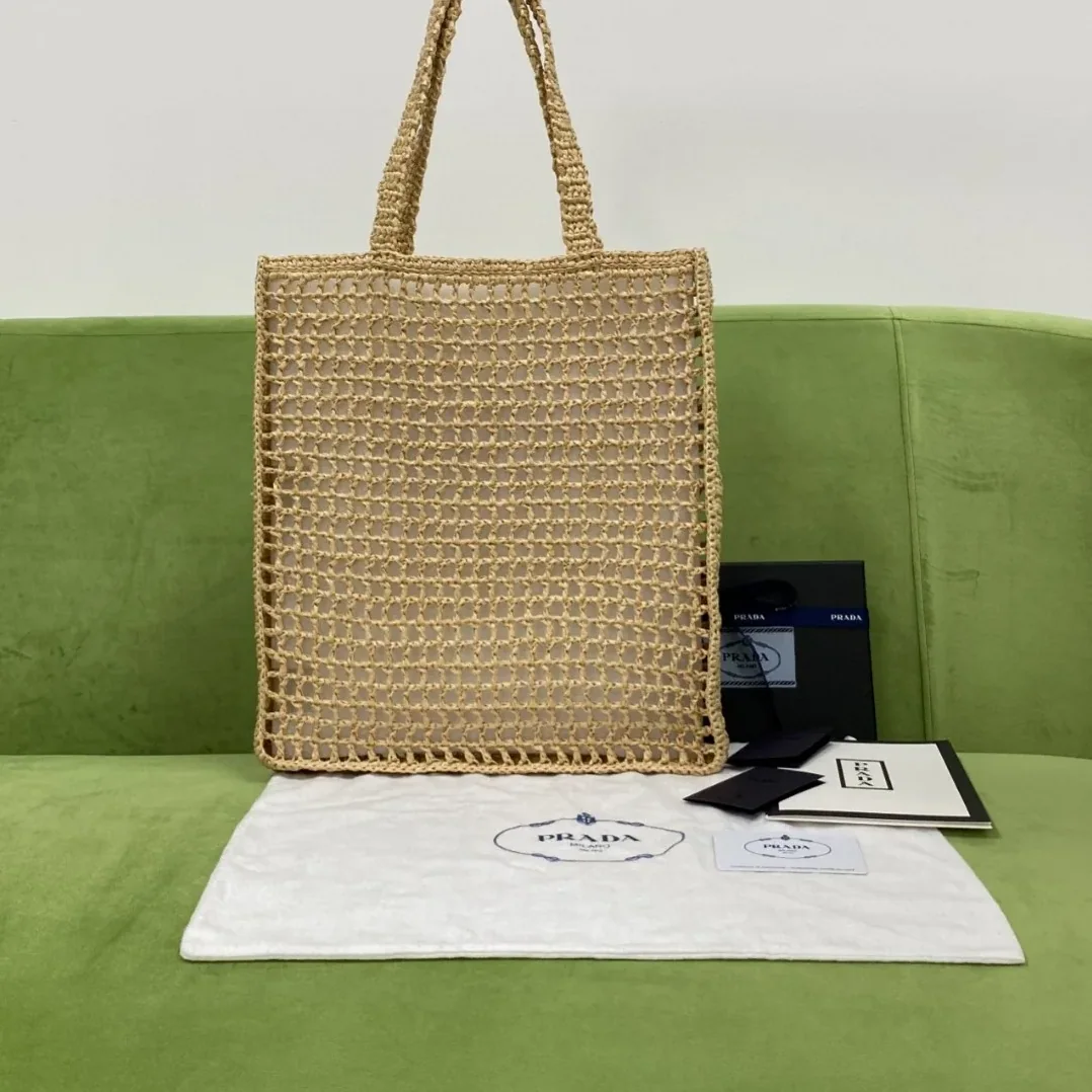 Prada Raffia Tote Bag Beige Prada Raffia Tote Bag Beige