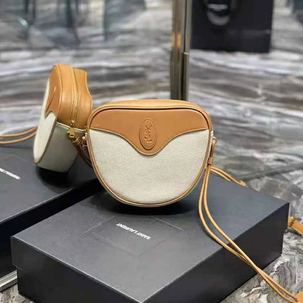 Saint Laurent YSL Monogramme Coeur Bag in Canvas and Vintage Leather for Women