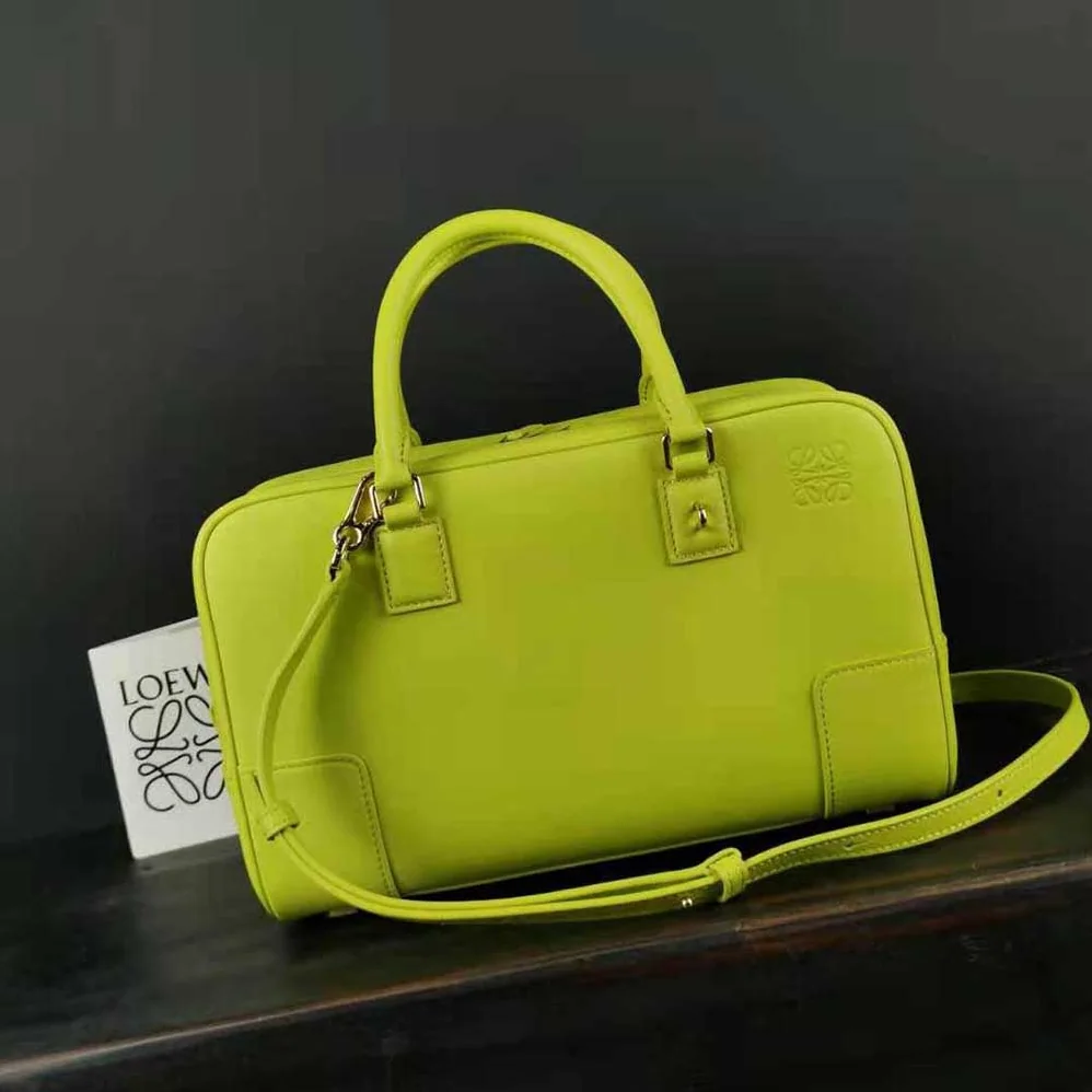 Loewe Amazona 28 Bag in Nappa Calfskin for Women in Lime Loewe Amazona 28 Bag in Nappa Calfskin for Women in Lime