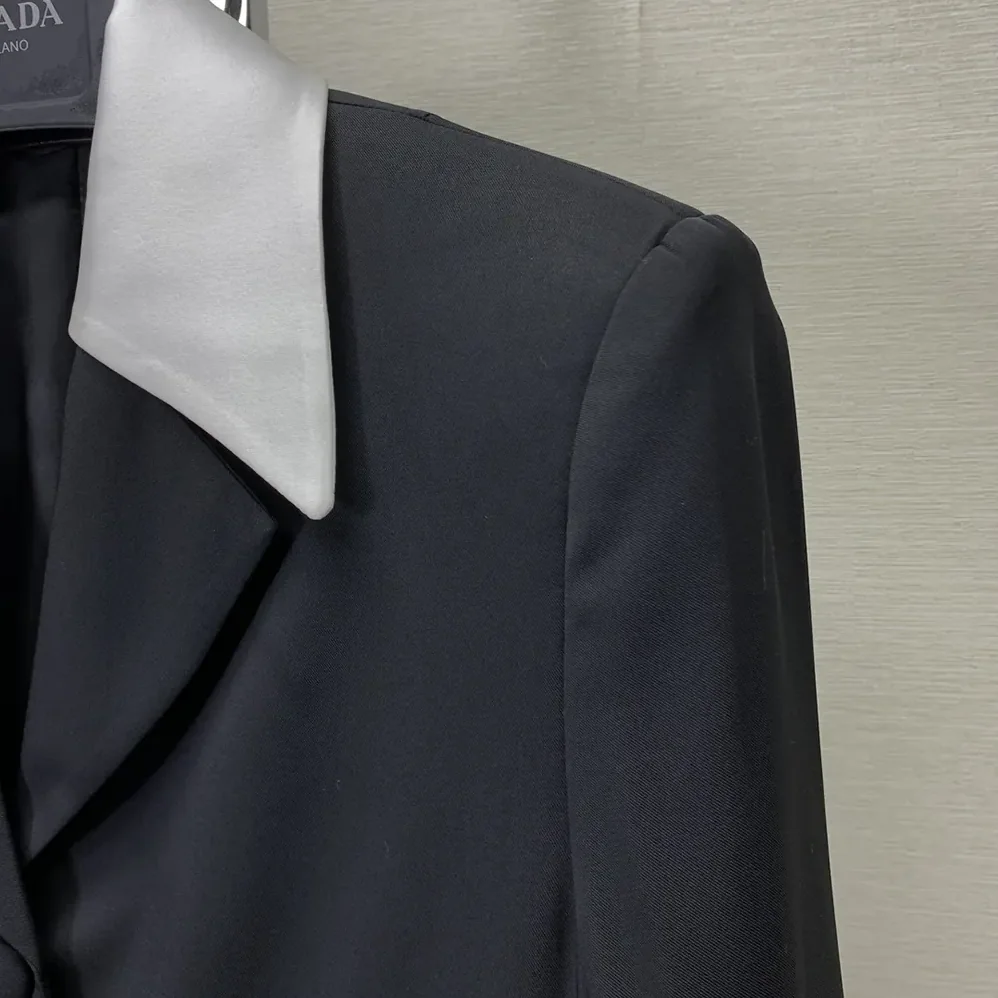 Prada Single-breasted Wool and Satin Jacket for Women