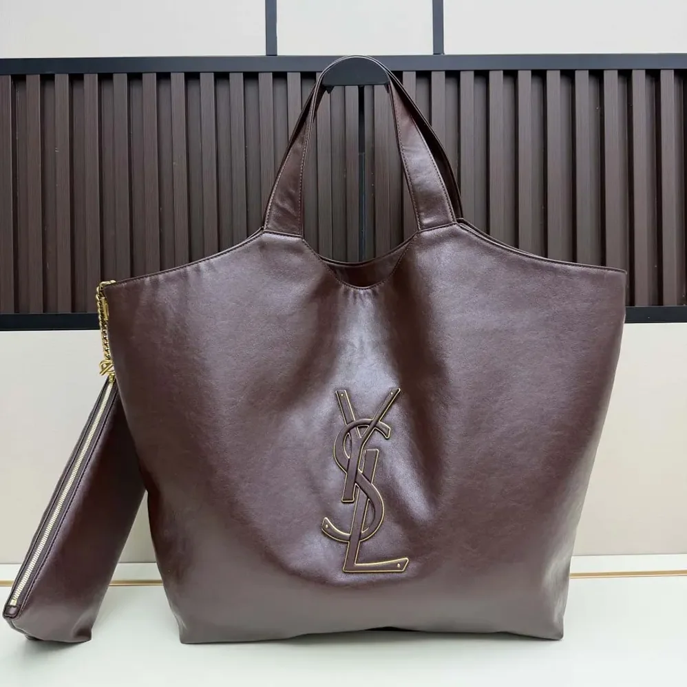 Saint Laurent YSL Icare In Smooth Leather Burgundy for Women