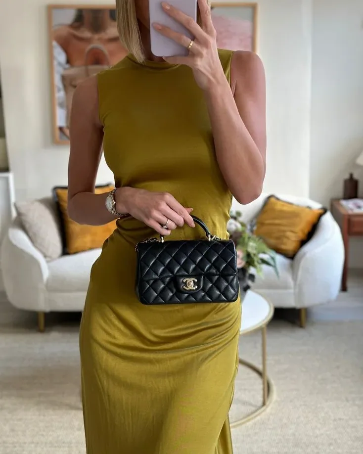 Chanel Flap Bag Mini Crossbody in Black Gold Hardware