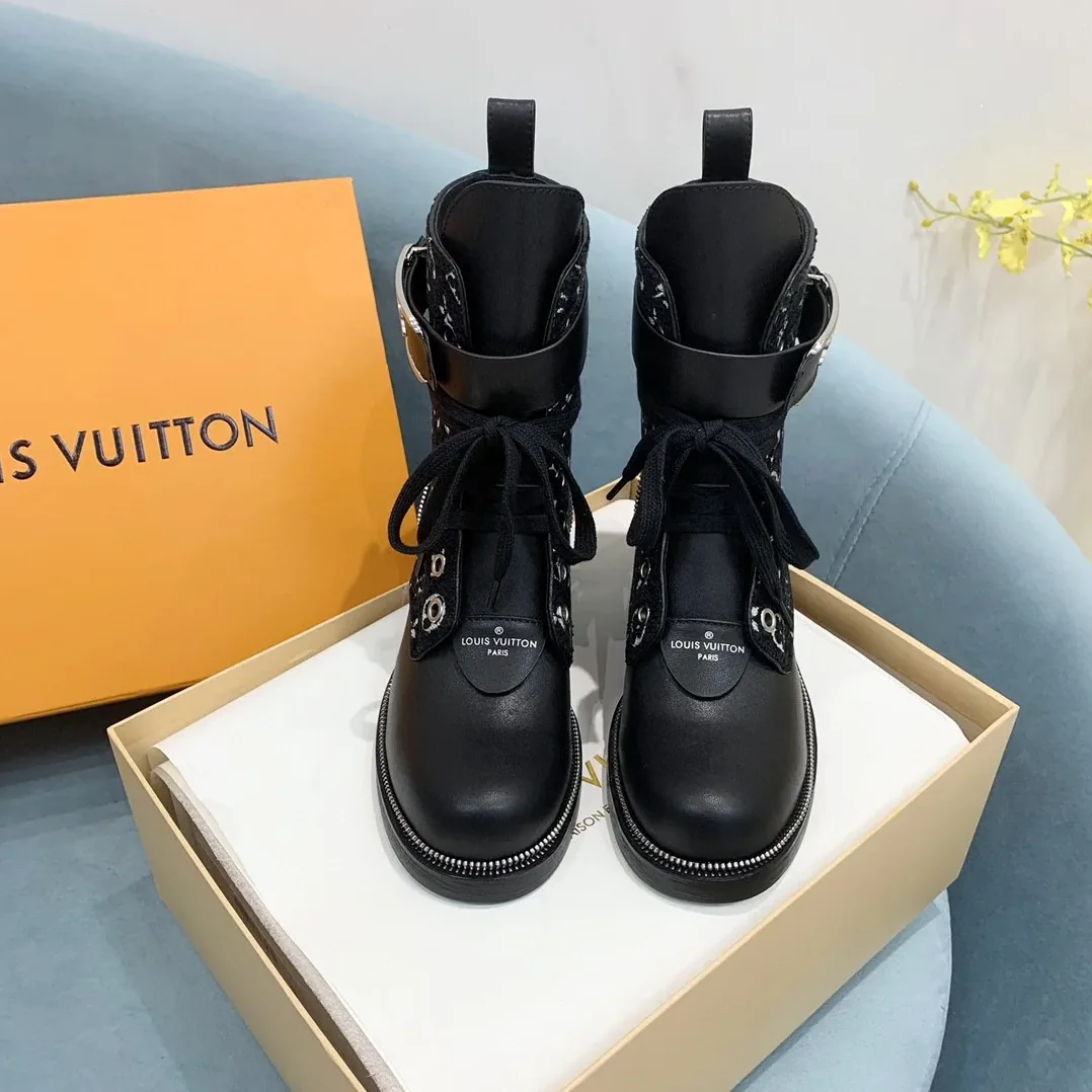 Louis Vuitton Metropolis Flat Ranger Boots Black Louis Vuitton Metropolis Flat Ranger Boots Black