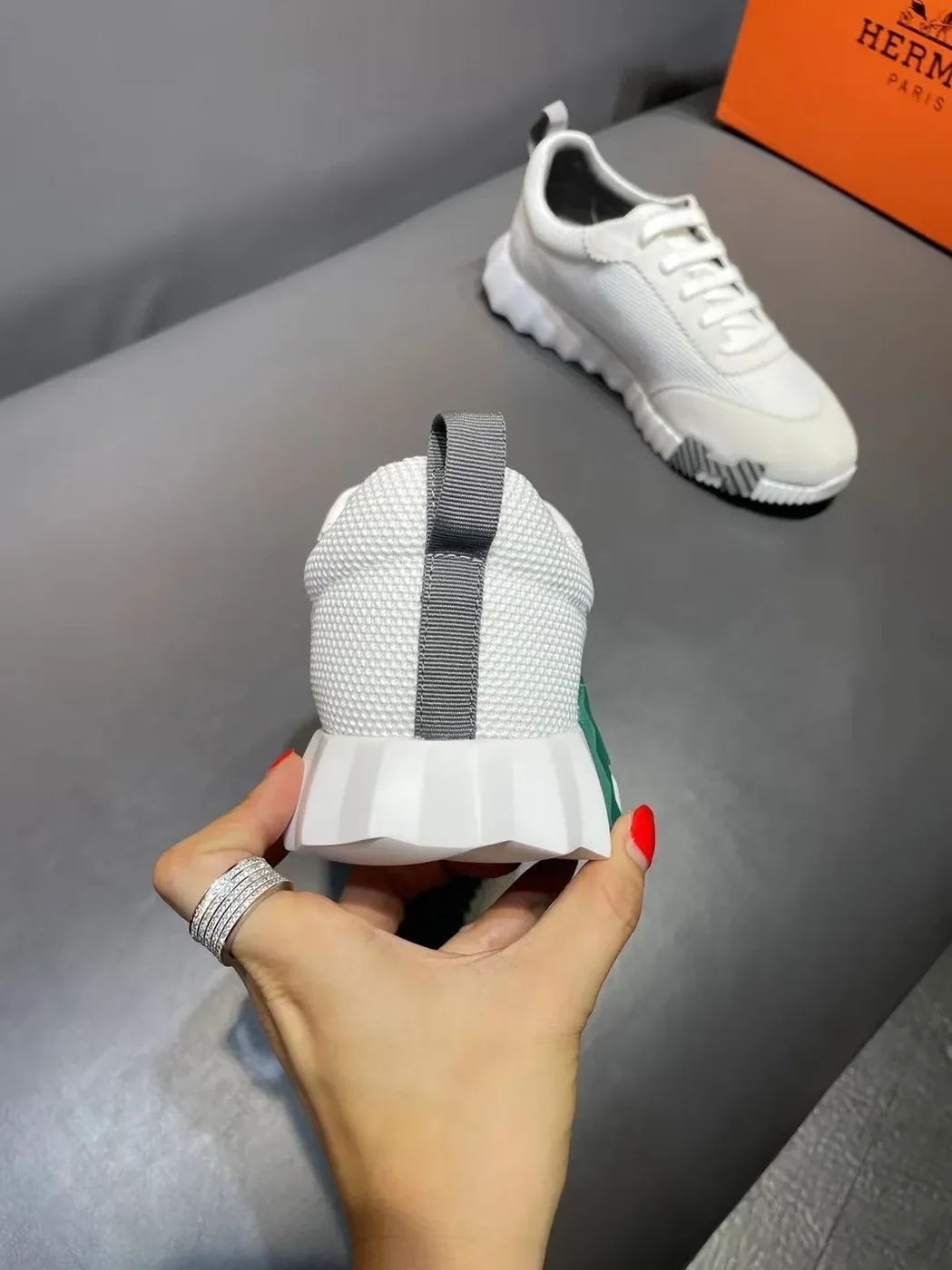 Hermes Bouncing Sneakers White