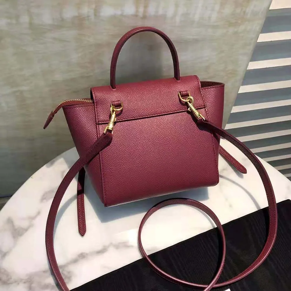 Celine Pico Belt Bag in Grained Calfskin for Women in Maroon