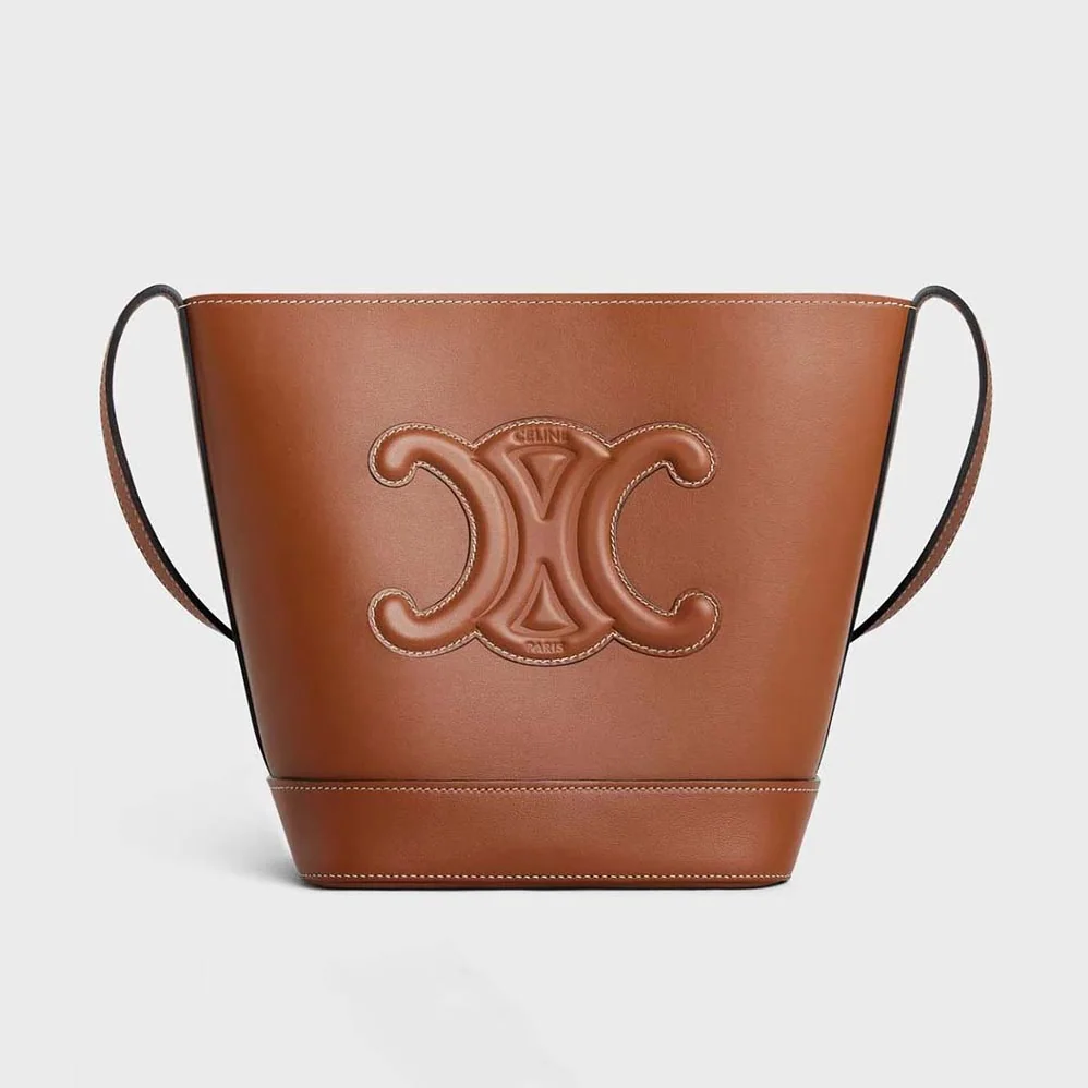 Celine Small Bucket Cuir Triomphe in Smooth Calfskin for Women in Brown