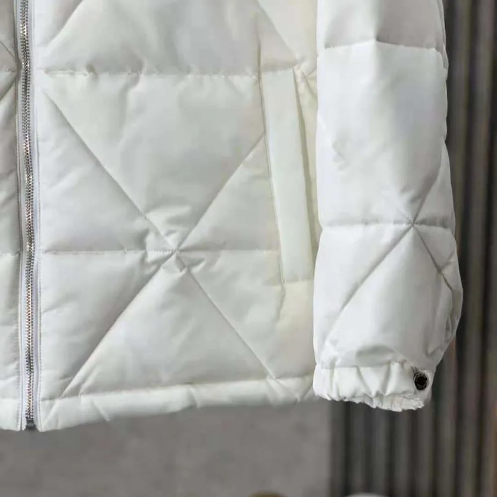 Prada Re-Nylon Down Jacket for Women in White Prada Re-Nylon Down Jacket for Women in White