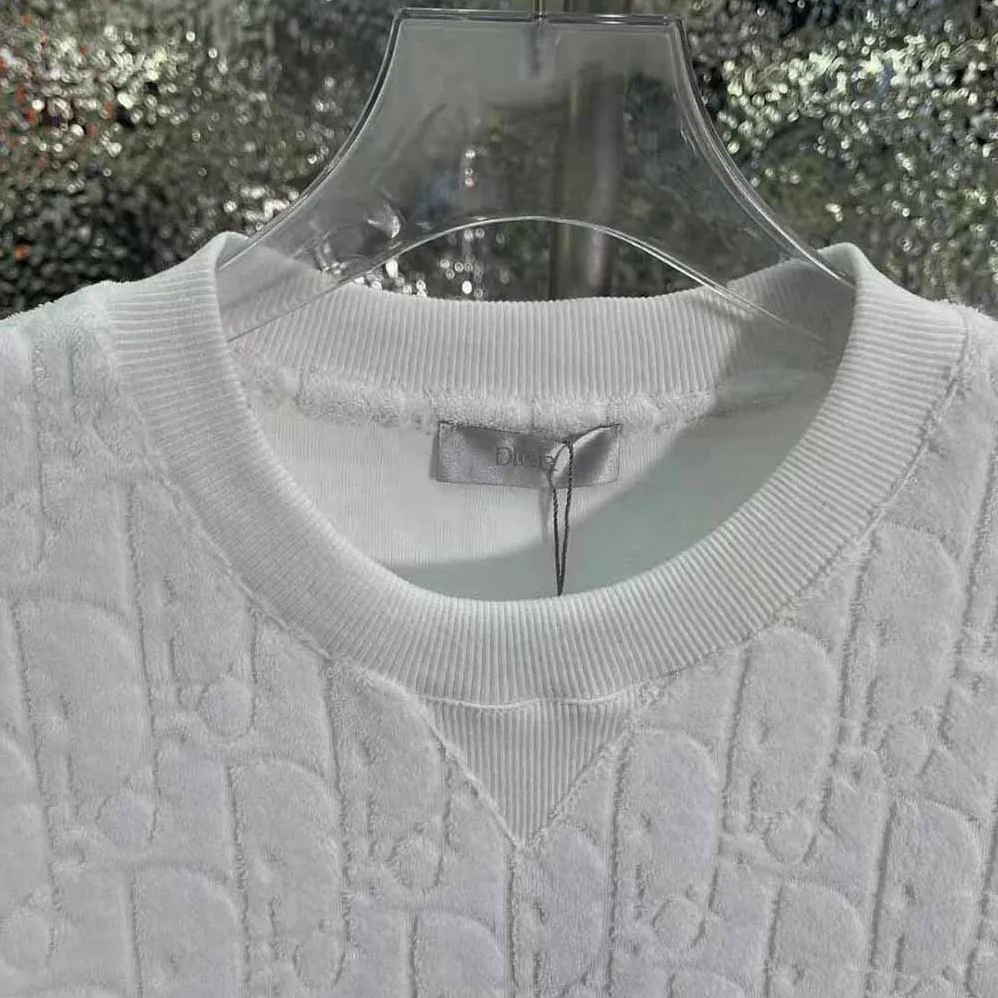 Dior Oblique T-shirt Relaxed Fit Off for Men in White Terry Cotton Jacquard Dior Oblique T-shirt Relaxed Fit Off for Men in White Terry Cotton Jacquard