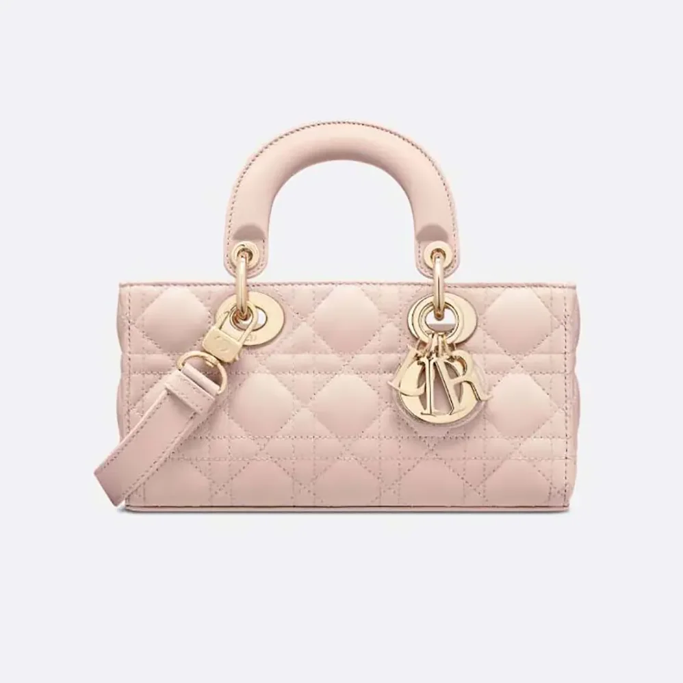 Dior Small Lady D-Joy Bag Powder Pink Cannage Lambskin for Women