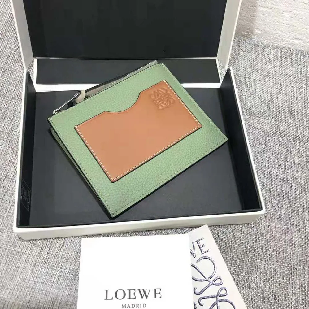 Loewe Coin Cardholder in Soft Grained Calfskin for Women in Lime Loewe Coin Cardholder in Soft Grained Calfskin for Women in Lime