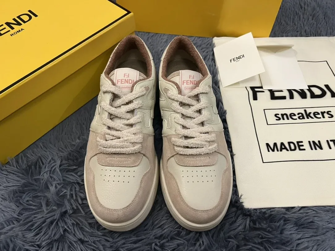 Fendi Match Low Tops Sneakers Beige/Brown 7E1493 Fendi Match Low Tops Sneakers Beige/Brown 7E1493