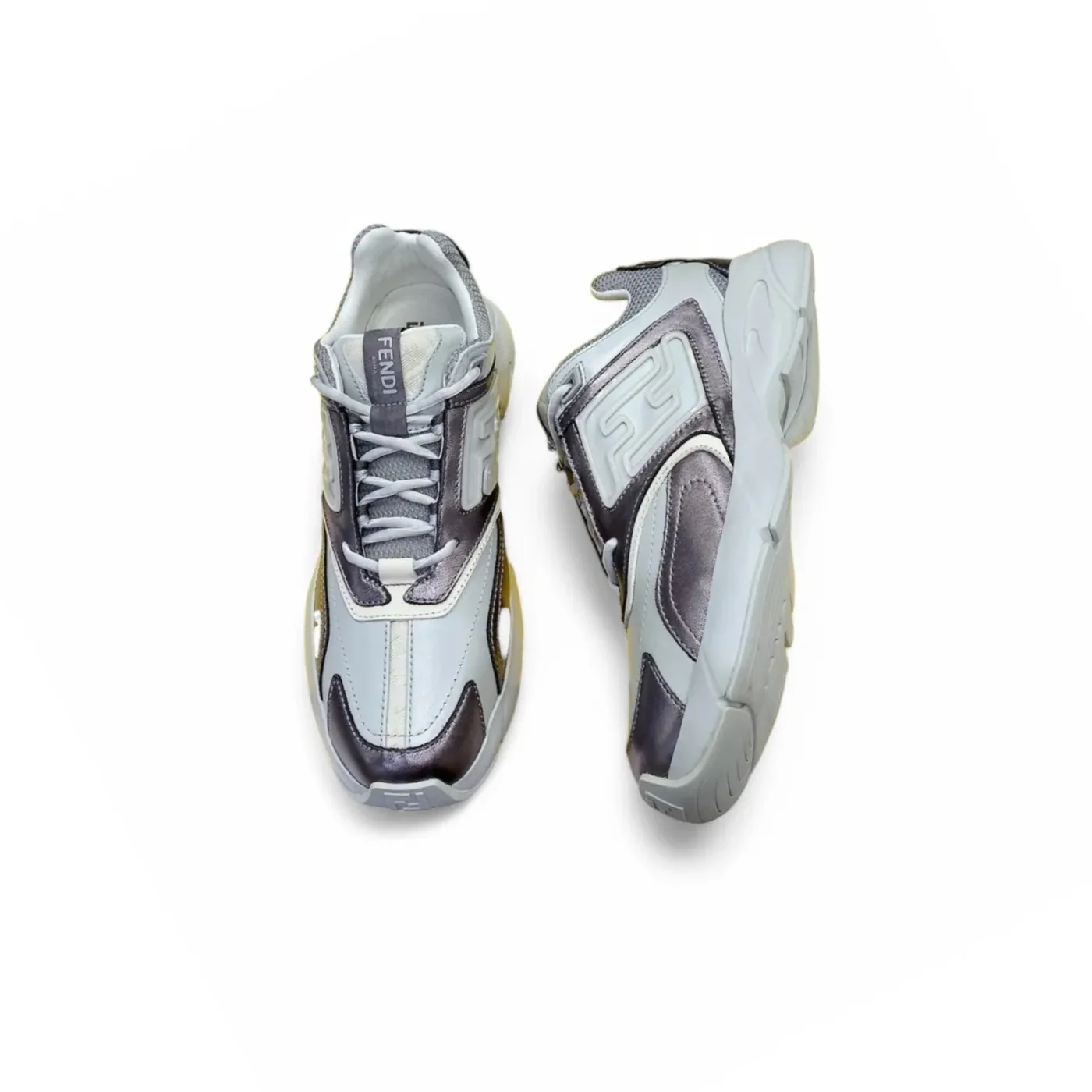 Fendi FD Fendi Faster Low-Tops Sneakers Grey 7E1555AKX4F1ICJ Fendi FD Fendi Faster Low-Tops Sneakers Grey 7E1555AKX4F1ICJ