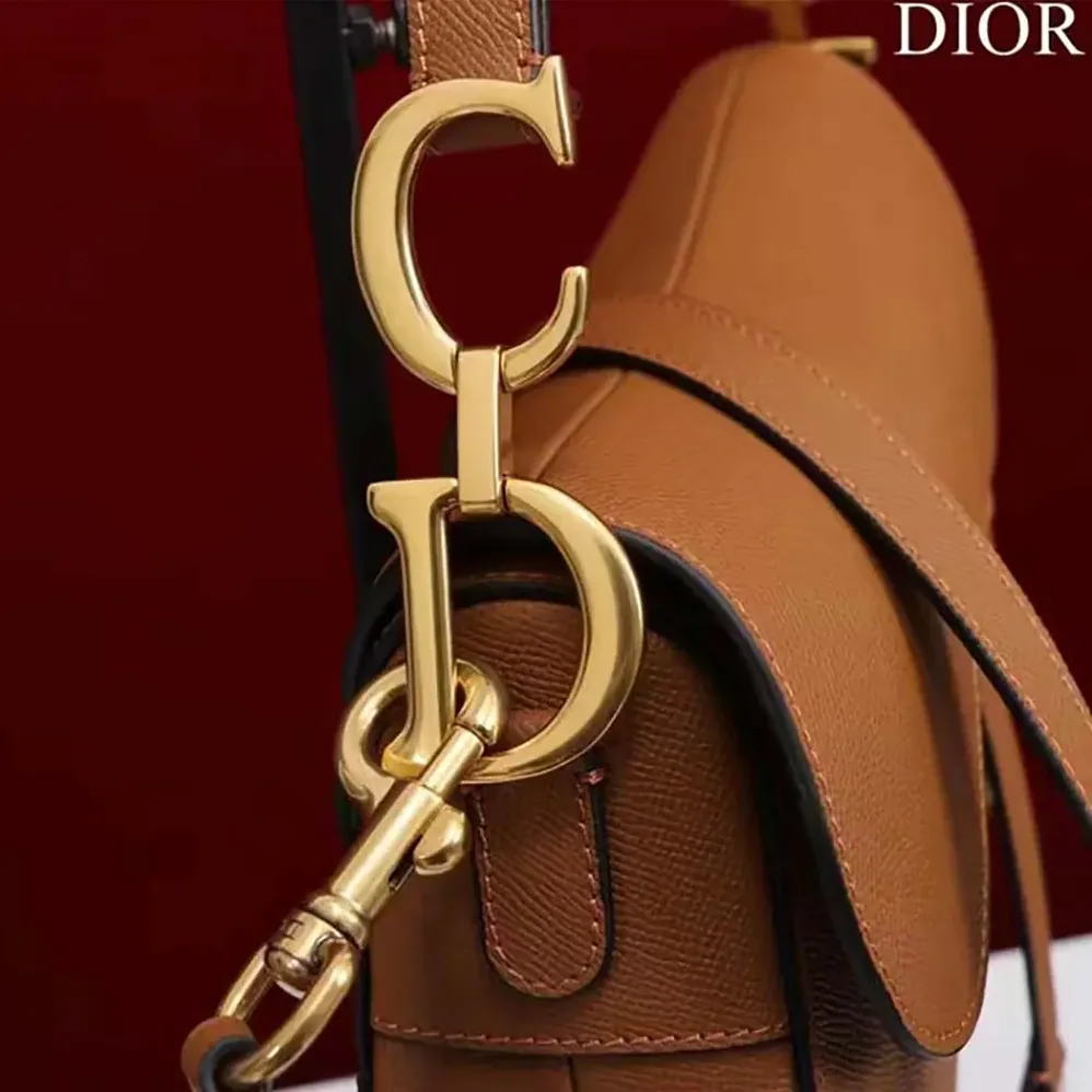 Dior CD Saddle Bag Strap Golden Saddle Grained Calfskin for Women Dior CD Saddle Bag Strap Golden Saddle Grained Calfskin for Women
