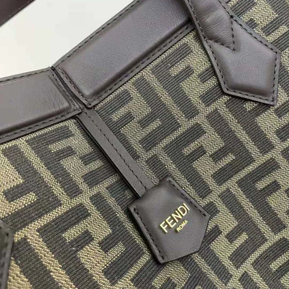 Fendi Origami Large Brown FF Jacquard Fabric Bag that can be Transformed for Women Fendi Origami Large Brown FF Jacquard Fabric Bag that can be Transformed for Women