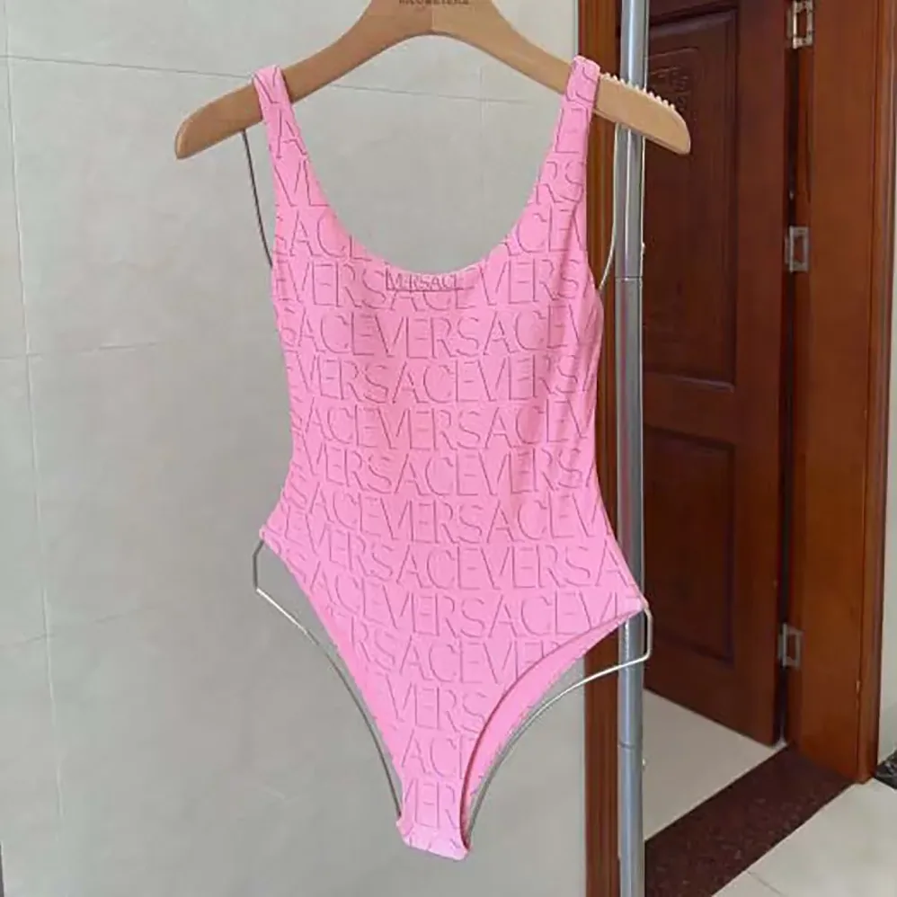 Versace Allover One-piece Swimsuit for Women in Pink Versace Allover One-piece Swimsuit for Women in Pink