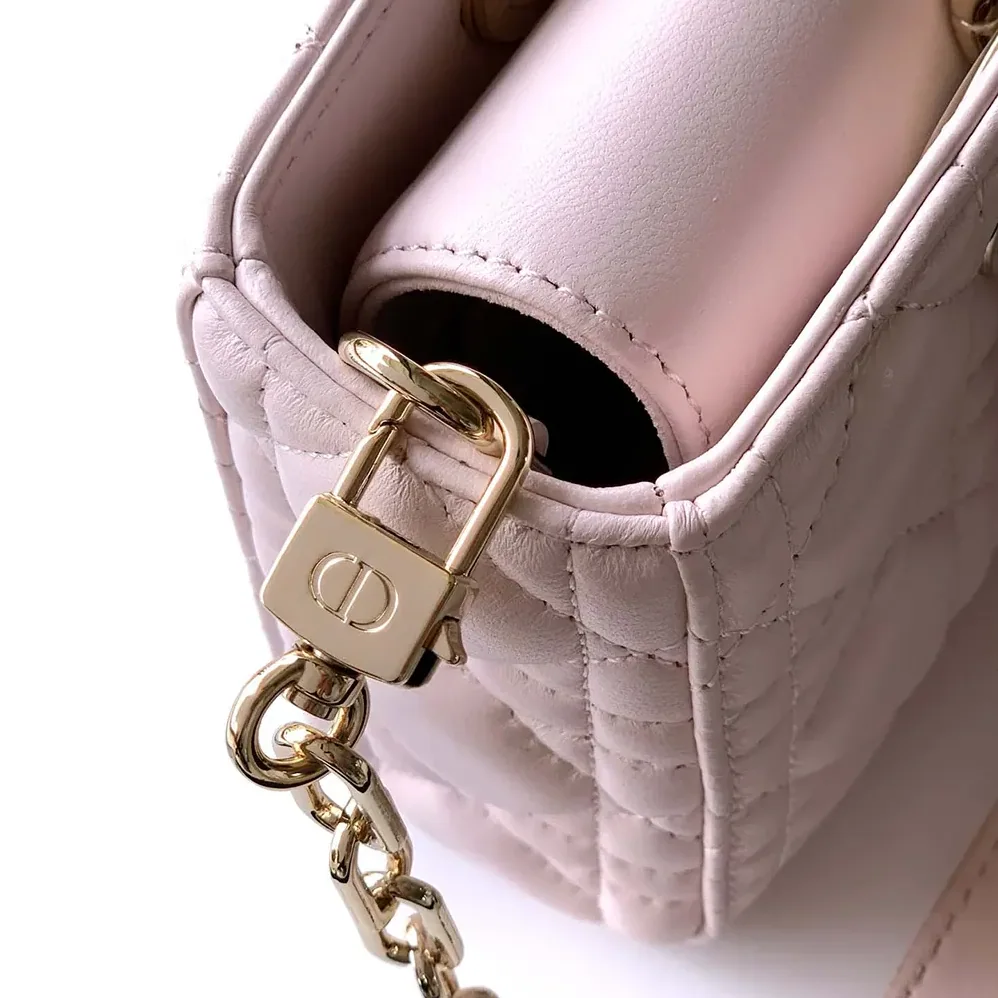 Dior Small Lady D-Joy Bag Powder Pink Cannage Lambskin for Women