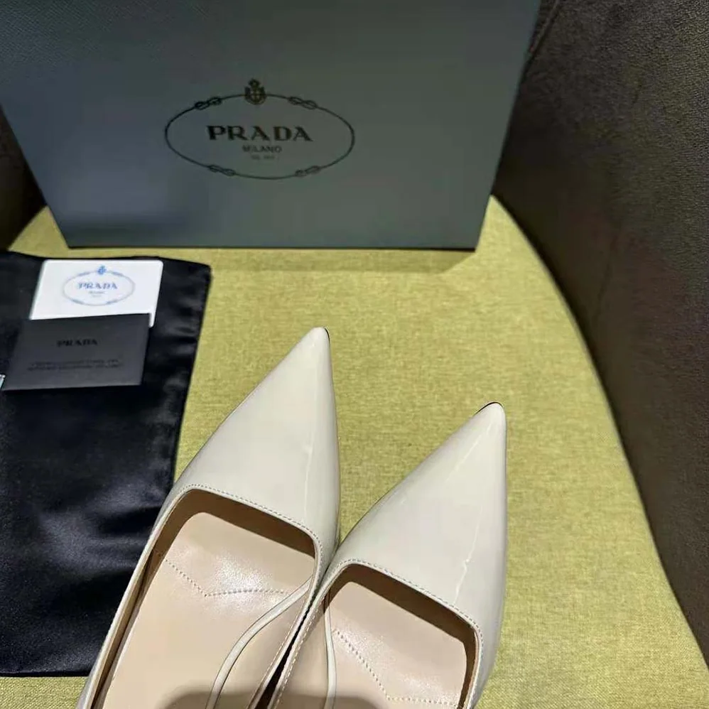 Prada Patent Leather Pumps for Women in White