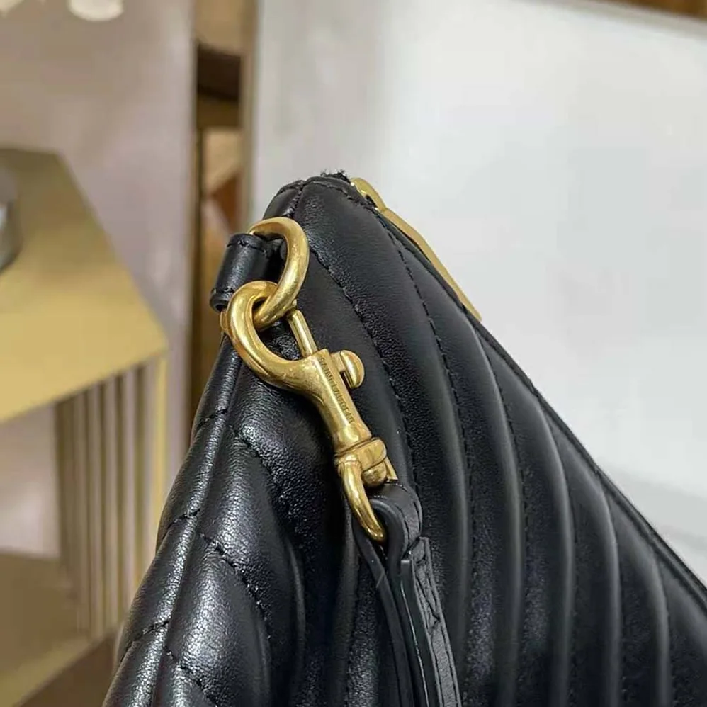 Saint Laurent YSL Monogram A5 Pouch in Matelasse Leather for Women in Black Saint Laurent YSL Monogram A5 Pouch in Matelasse Leather for Women in Black