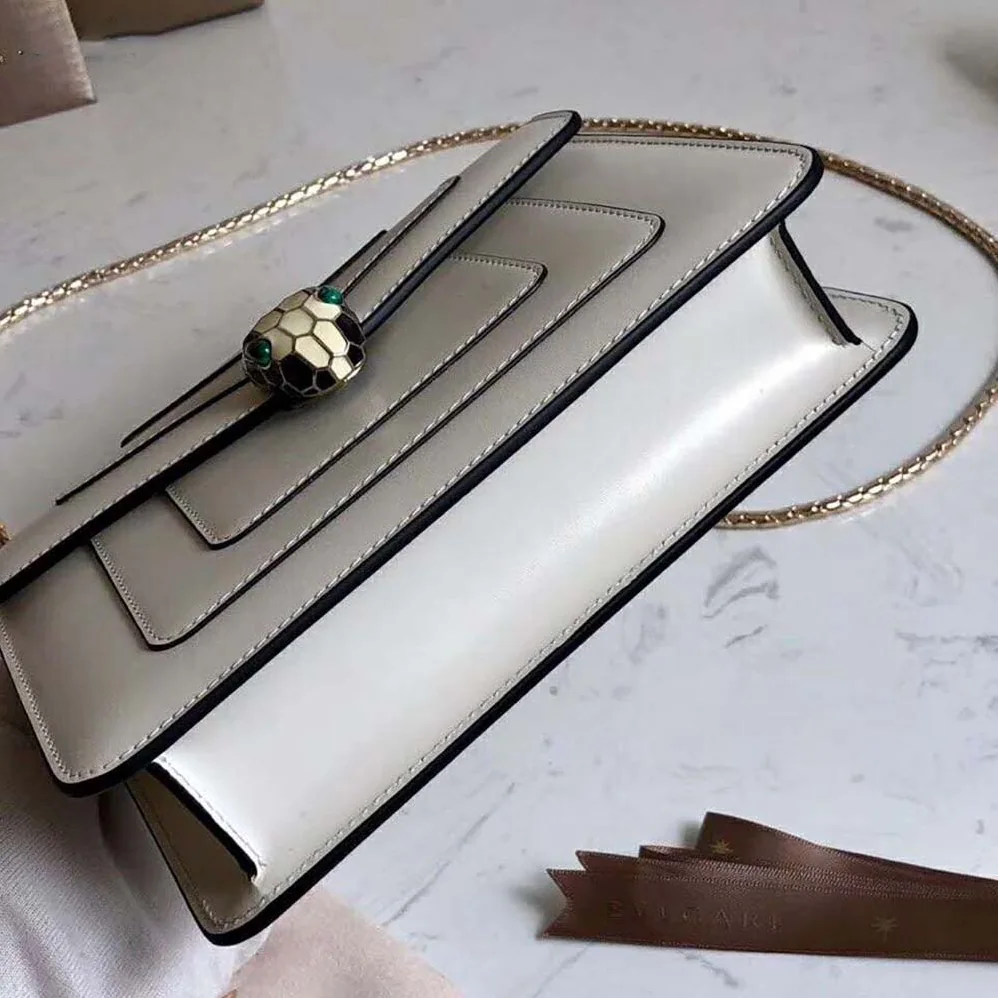 Bvlgari Flap Cover Bag Serpenti Forever in White Calf for Women Bvlgari Flap Cover Bag Serpenti Forever in White Calf for Women