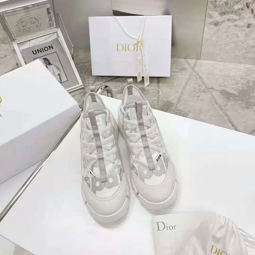 Dior D-connect Sneaker White Dior Spatial Printed Reflective Technical Fabric for Women