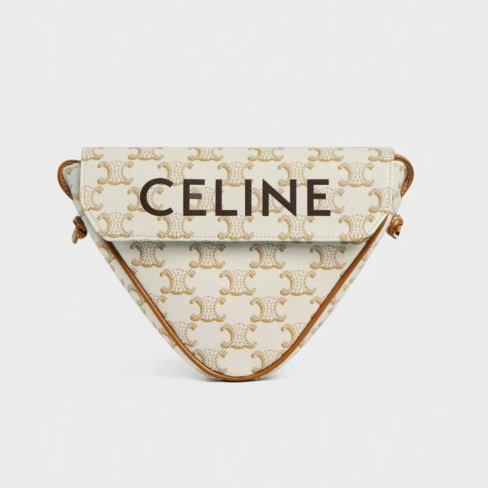 Celine Triangle Bag in Triomphe Canvas with Celine Print for Women Celine Triangle Bag in Triomphe Canvas with Celine Print for Women