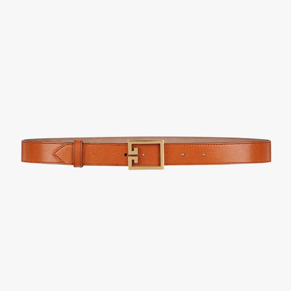 Givenchy Double G Belt in Leather for Women in Orange Givenchy Double G Belt in Leather for Women in Orange