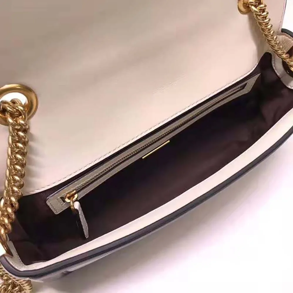Fendi Baguette Chain Black and White Nappa Leather Bag for Women