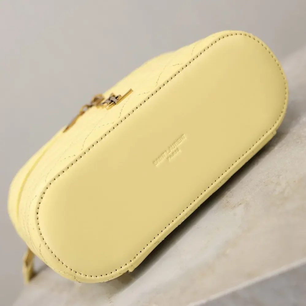 Saint Laurent YSL Gaby Vanity Bag In Lambskin for Women in Yellow Saint Laurent YSL Gaby Vanity Bag In Lambskin for Women in Yellow