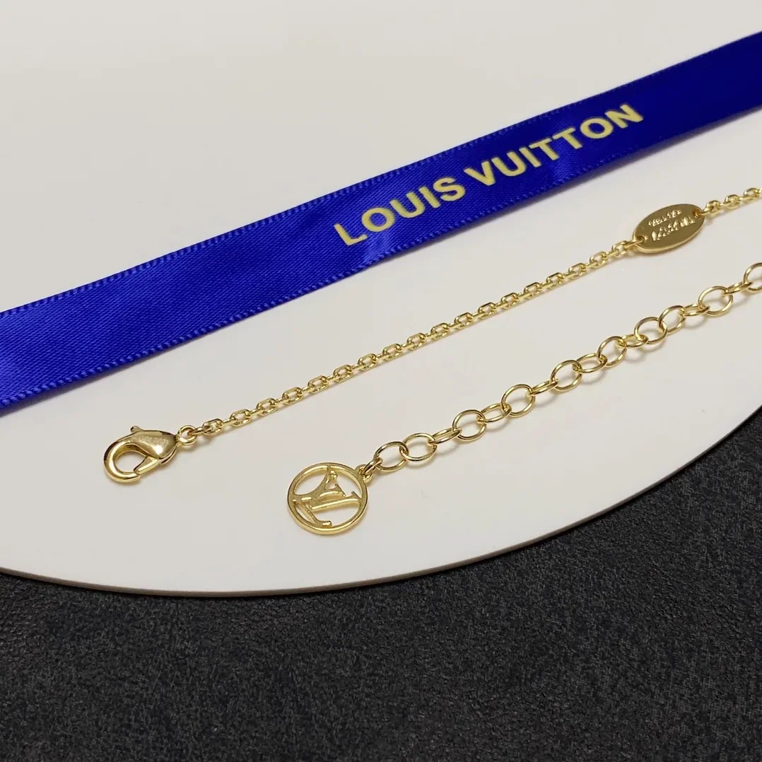 Louis Vuitton LV Letter Necklace Gold