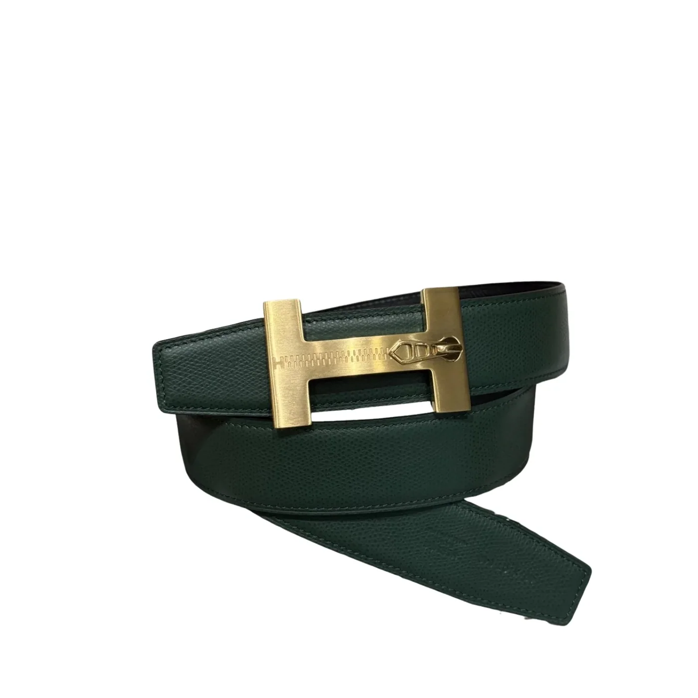 Hermès H-Zip Reversible Belt Black & Green Hermès H-Zip Reversible Belt Black & Green