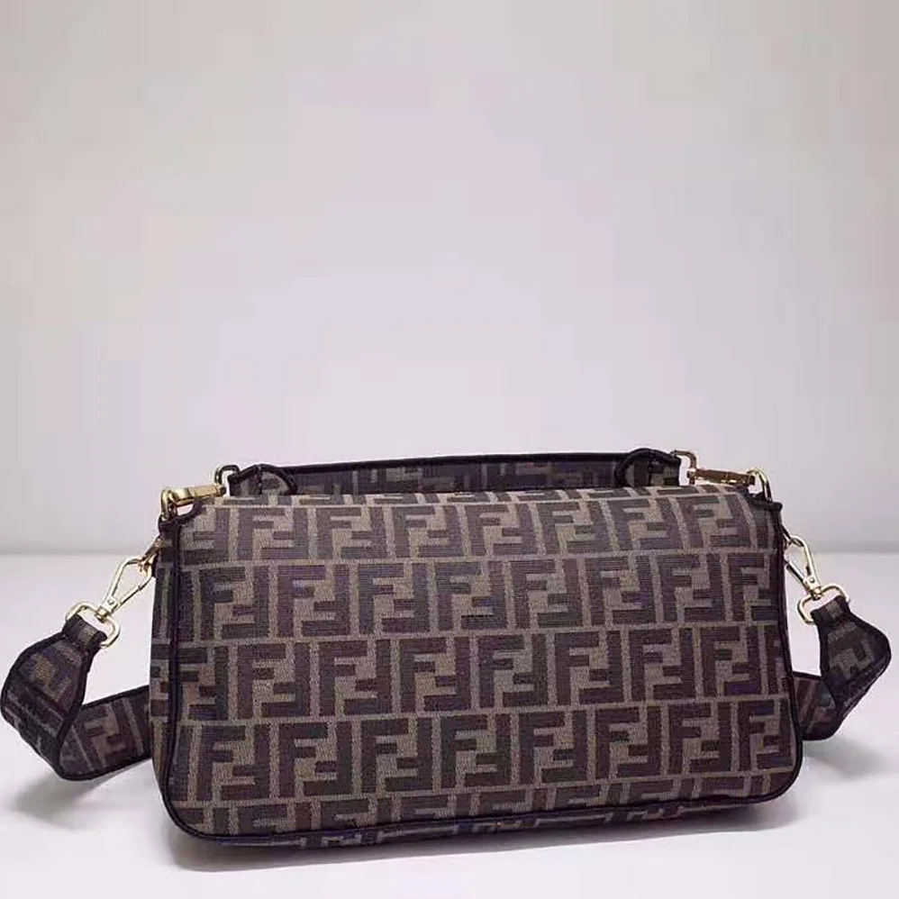 Fendi Baguette Large Brown Fabric Bag for Women