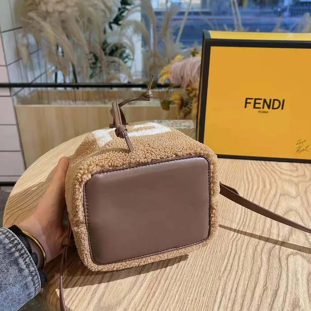 Fendi Mon Tresor Mini for Women in Bag in Brown Sheepskin Fendi Mon Tresor Mini for Women in Bag in Brown Sheepskin