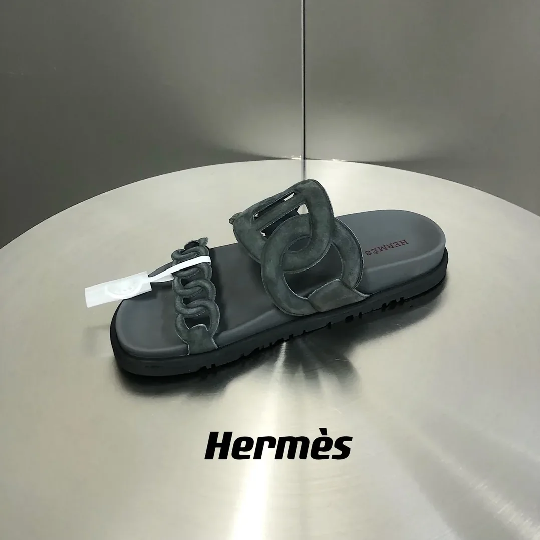 Hermes Extra Sandal Dark Grey Hermes Extra Sandal Dark Grey