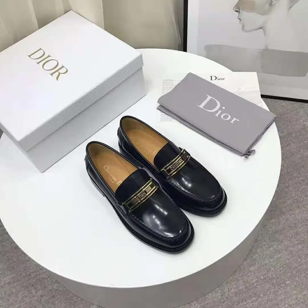 Dior Dior Code Loafer Black Glazed Calfskin for Women