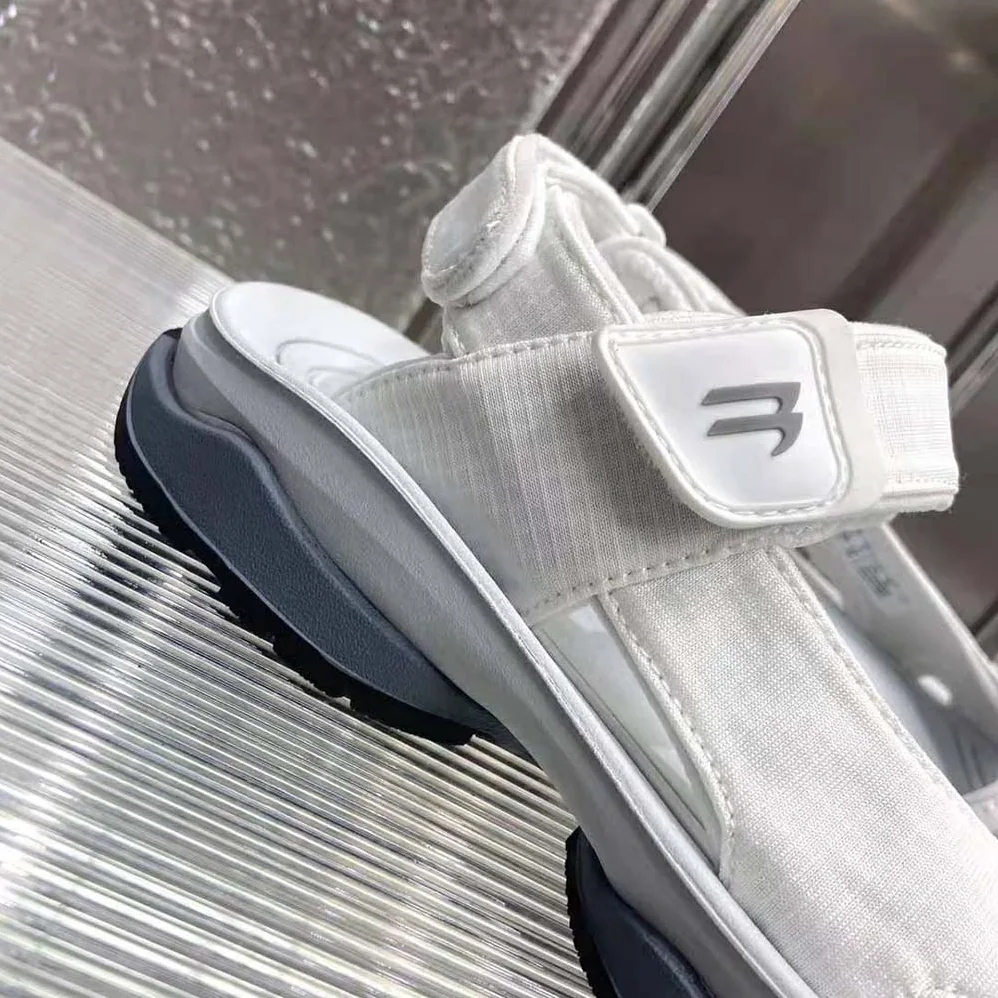Balenciaga Tourist Sandal in White, Grey and Black Technical Material for Unisex