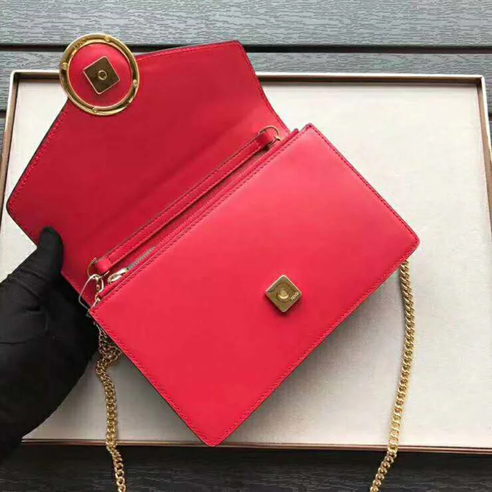Fendi Wallet on Chain Red Leather Mini Bag for Women