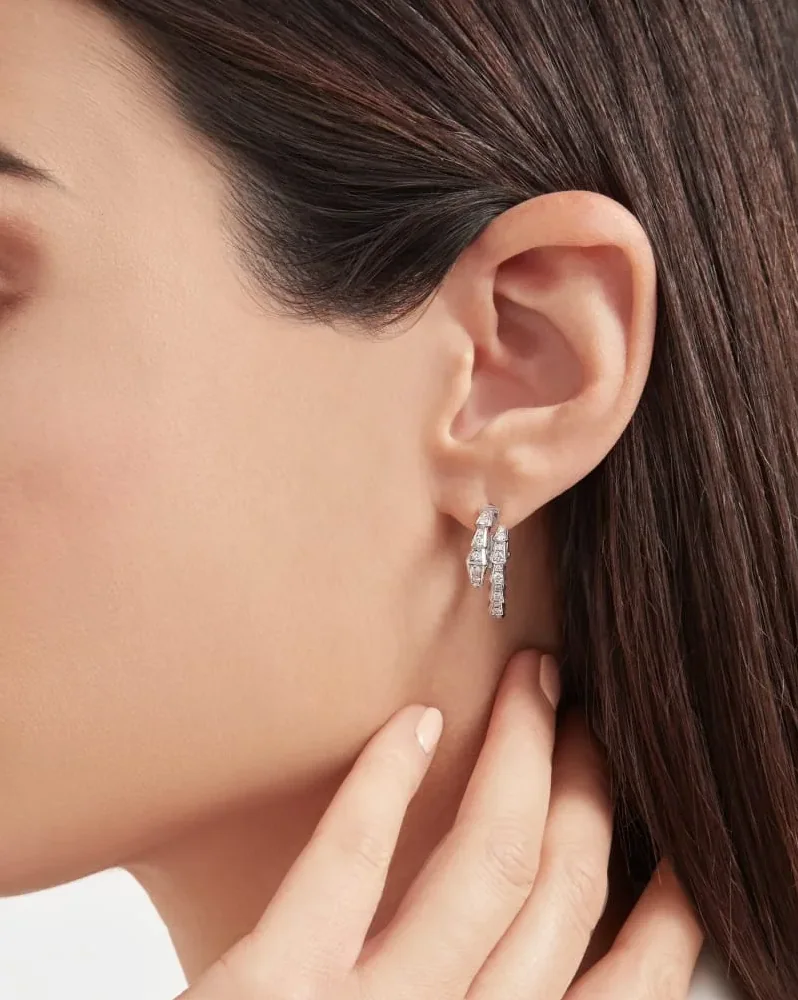 Bvlgari Serpenti Viper Earrings White Gold