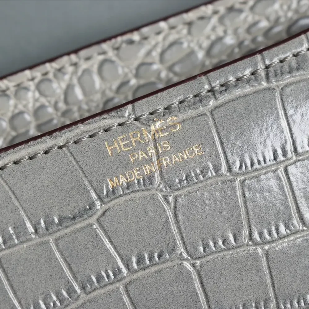 Hermes Constance 18 Matte Alligator Gris Cement for Women in Grey