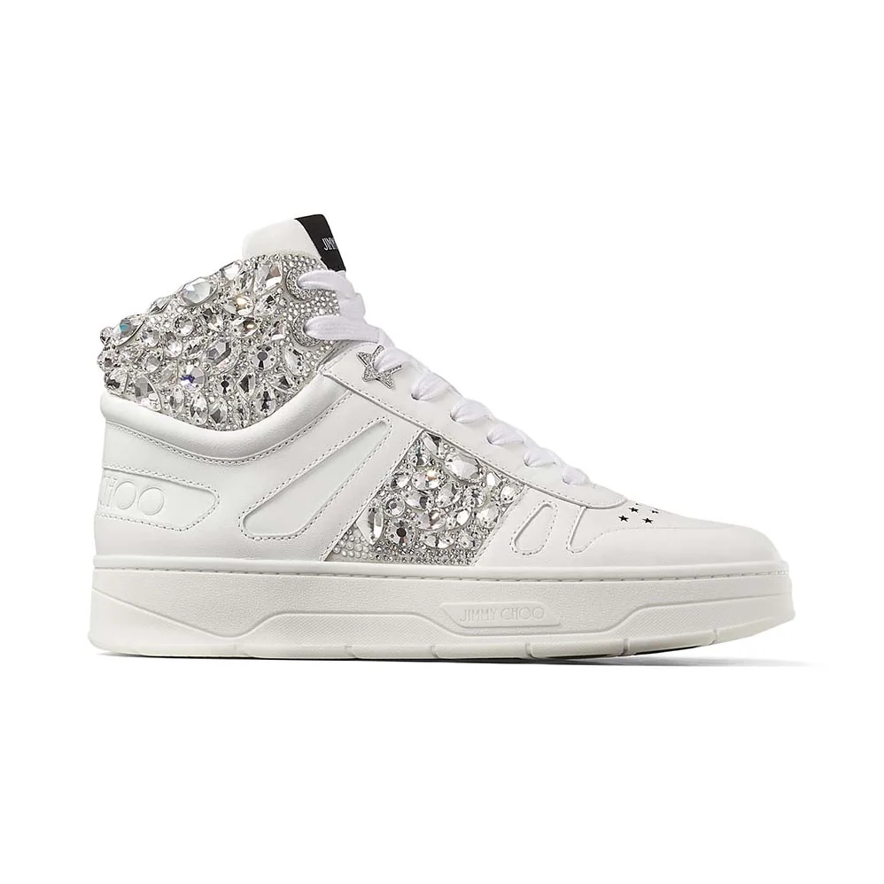 Jimmy Choo Hawaii Hi Top/F White Nappa Leather High for Women in Top Trainers Jimmy Choo Hawaii Hi Top/F White Nappa Leather High for Women in Top Trainers
